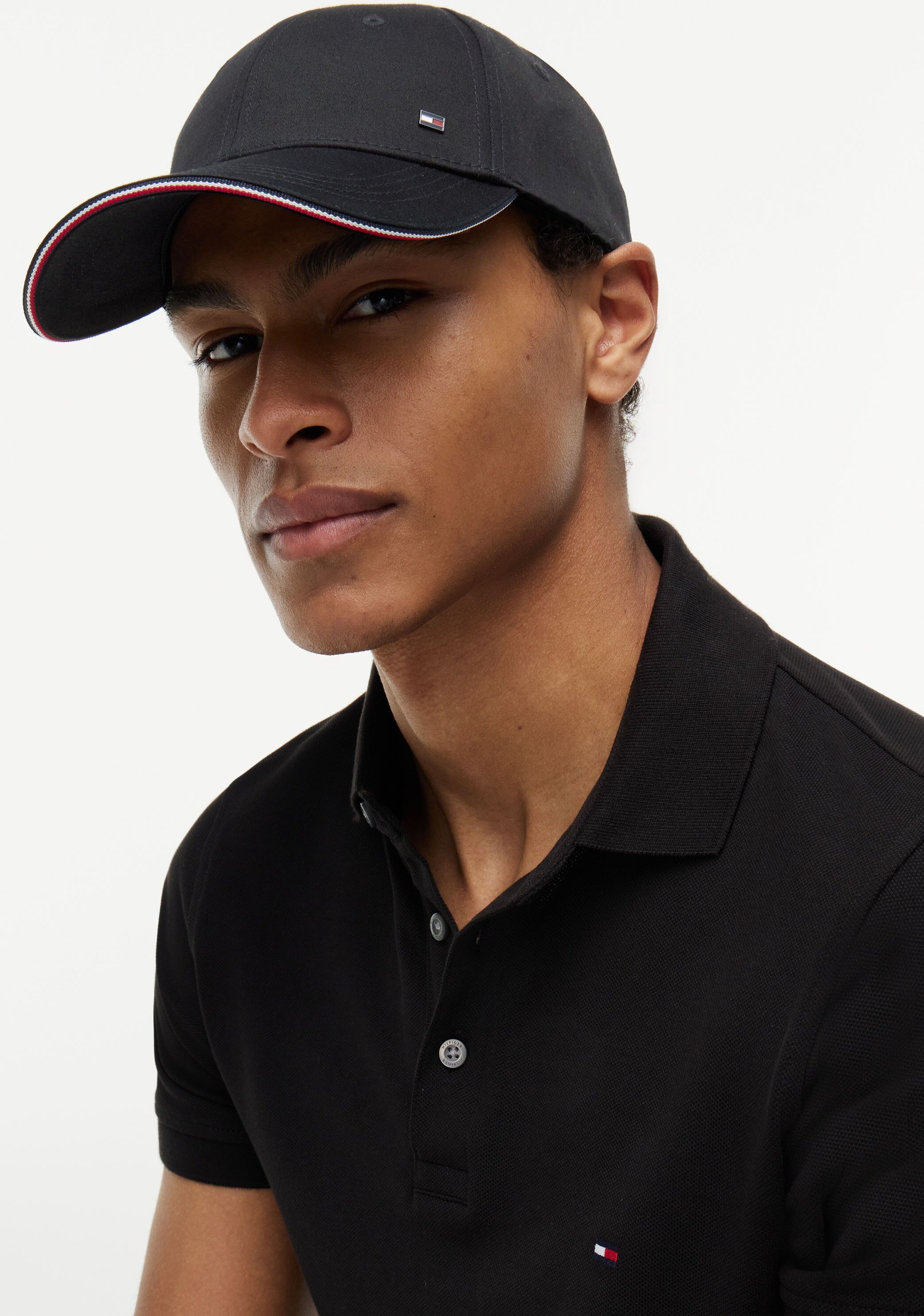 Baseball Cap TOMMY HILFIGER "TH CORPORATE COTTON 6 PANEL CAP", Herren, schwarz, Baumwolle, Caps Baseball Cap schwarz Einheitsgröße