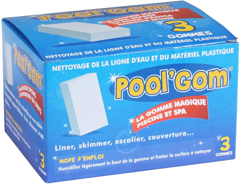 Mareva Boîte de 3 gommes magiques anti-tâche POOL'GOM pour piscine et spa