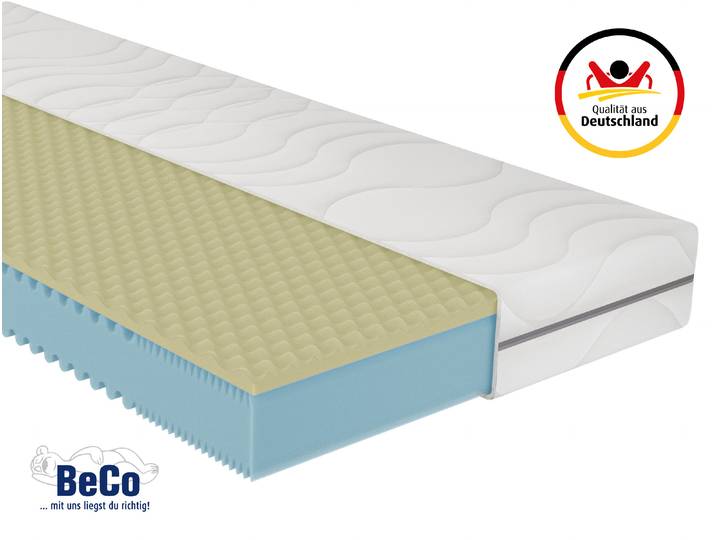 Visco-Matratze BECO Nightstyle Visko Matratze 90x200, 100x200, 140x200 cm , transparent, B:100cm H:17cm L:200cm, Bezug: 100% Polyester. Steppfüllung: 100% Polyester, Matratzen, Visco-Matratze, Matratze, 90x200 cm (H3) von Stiftung Warentest getestet