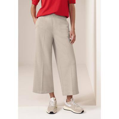 Culotte STREET ONE, Damen, Gr. 46, Länge 26, cobble stone (länge 26), Web, Obermaterial: 52% Polyester, 46% Viskose, 2% Elasthan, unifarben, regular fit knöchelfrei, Hosen Culotte, mit Taschen