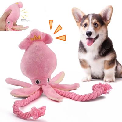 Happy Pet Pantry Octo Rope Plush Squeaky Dog Toy For Interactive Chewing, Tug Play & Dental Care Octo Rope Plush Squeaky Dog Toy For Interactive Chewing, Tug Play & Dental Care