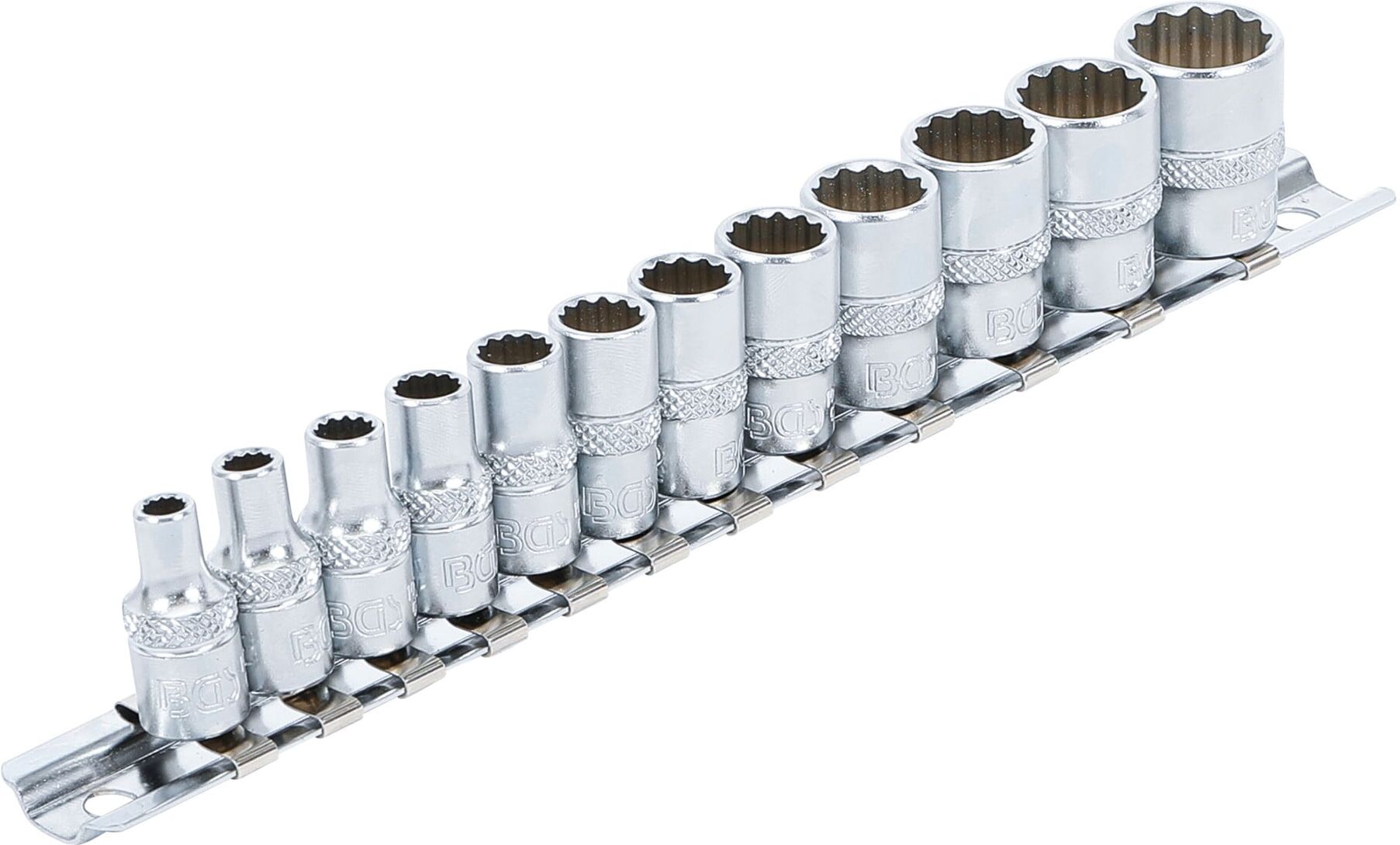 BGS Steckschlüssel-Einsatz-Satz Zwölfkant Antrieb Innenvierkant 6,3 mm Zollgrößen 12-tlg. ; BGS technic (2755)