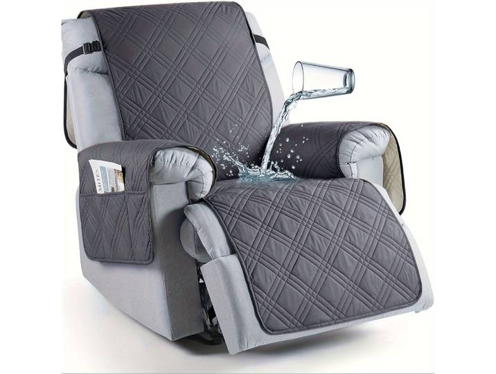 Housse de chaise inclinable imperméable, antidérapante, avec poche, lavable