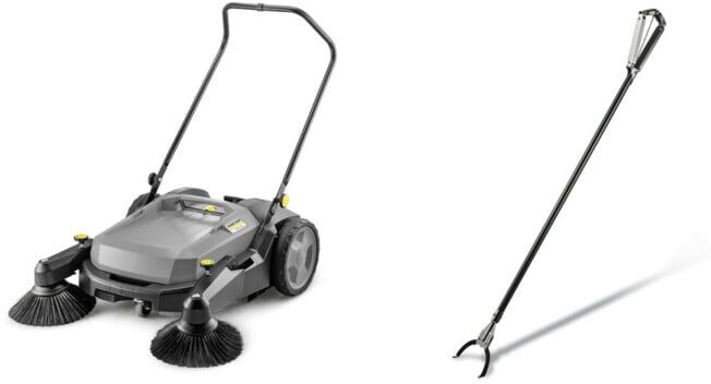 Set Kärcher: Kehrmaschine KM 70/20 C 2SB + Grobschmutzzange für Außenreinigung