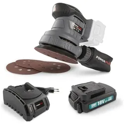 Powerplus, Schleifmaschine + Poliermaschine, POWEBESS1 Excentrische schuurmachine - 18V - Incl. batterij. 1.5AH & Lader (Exzenterschleifer)