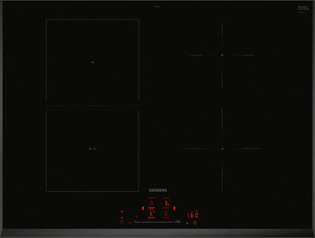 Siemens iQ500 ED751HSC1E, Schwarz, Integriert, 70 cm, Zonen-Induktionskochfeld, Glaskeramik, 4 Zone(n)