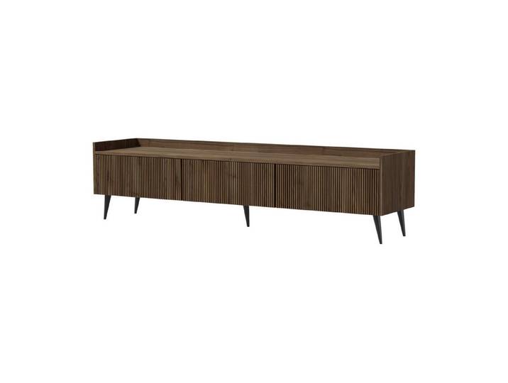 ROYAL24_MARKT Lowboard Ademo TV-Lowboard 180 cm mit 3 Klappen – Walnuss