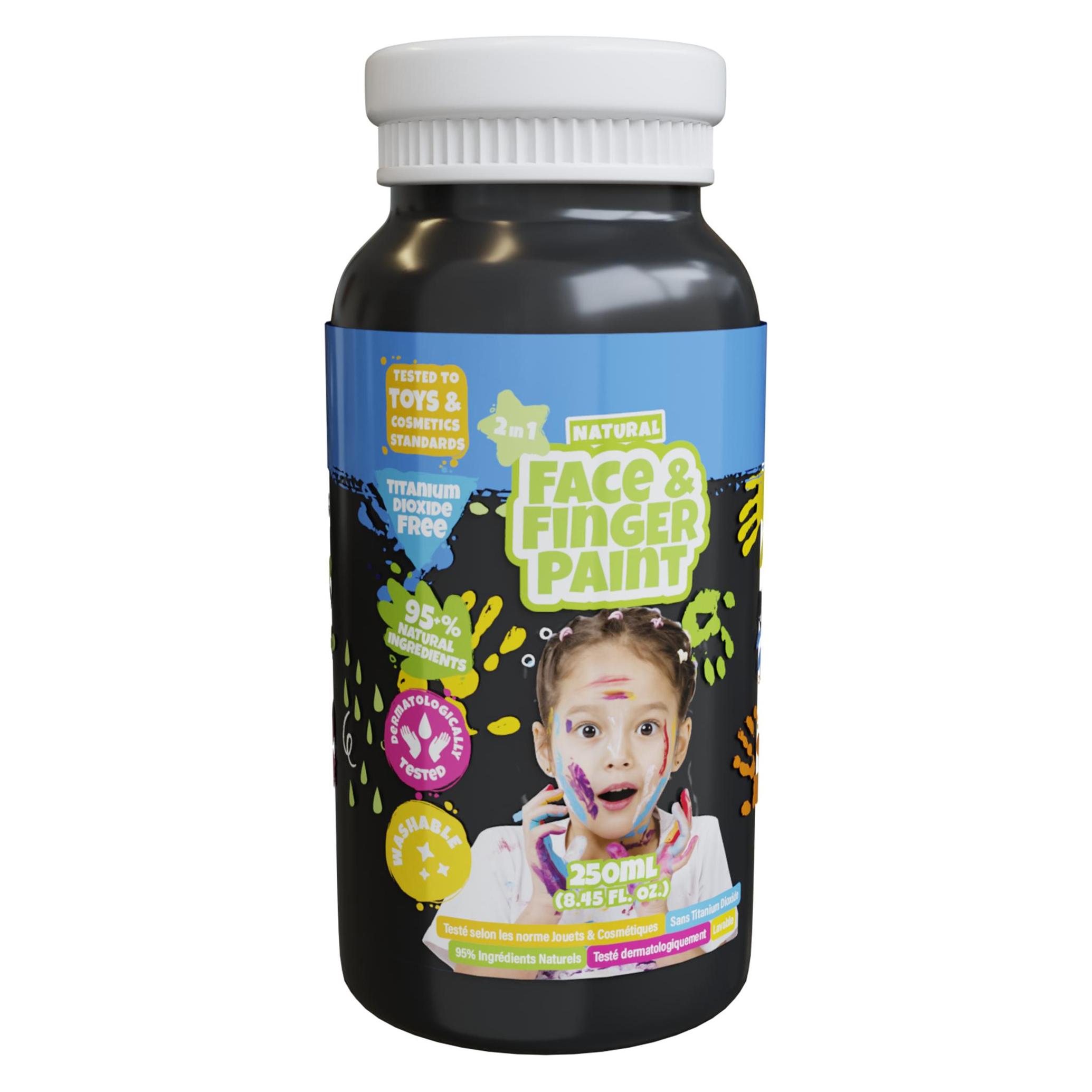 Boti Flasche mit natürlicher Gesichts- und Fingerfarbe - Schwarz, 250 ml (250 ml) (38591)