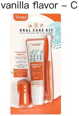 Inspired Living FreshSmile Dog Dental Care Kit With Finger Toothbrush & Pet Toothpaste vanilla Flavor C