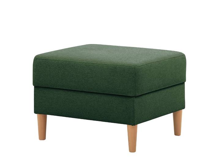Polsterhocker Kaavi I 66 x 45 x 56cm Grün/Antikgrün Webstoff Deran: Antikgrün