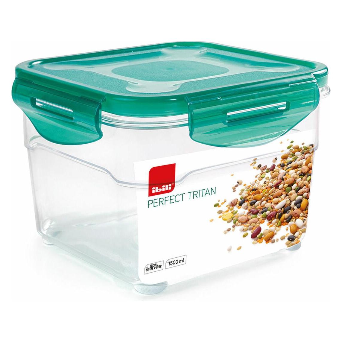 Ibili Luftdichter Behälter Tritan 1,5 Liter 15,5x15,5x10,5 cm Ideal zur Aufbewahrung von Lebensmitteln (49423828)