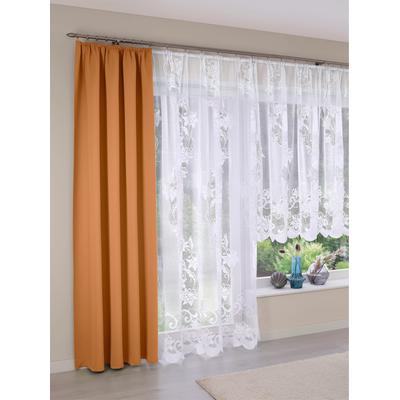 Gardine Gr. 2, weiß, B:375cm H:225cm, Polyester, Gardinen, Gardine