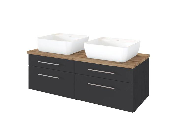 Doppelwaschtisch 120 x 55 x 47cm Grau/Anthrazit