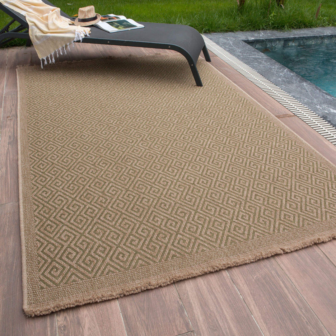 THE RUGS Nature Collection Geometric Indoor / Outdoor Area Rug Green Rectangle 200 x 290 cm