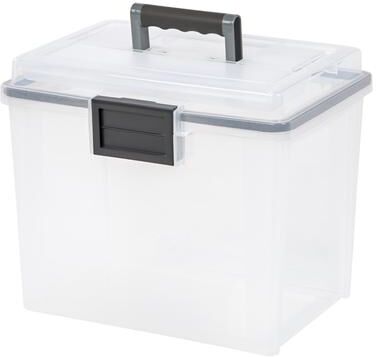 IRIS Letter Size Portable WEATHERTIGHT File Box, Clear