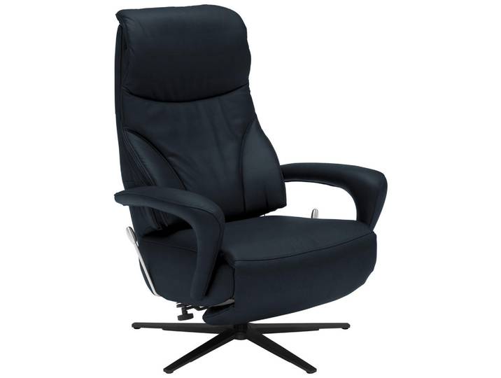 Dieter Knoll Relaxsessel, Dunkelblau, Metall, Echtleder, 75x106x88 cm, Goldenes M, Fussart wählbar, Lederauswahl, Stoffauswahl, Relaxfunktion, Herz-Waage-Funktion, Wohnzimmer, Sessel, Relaxsessel