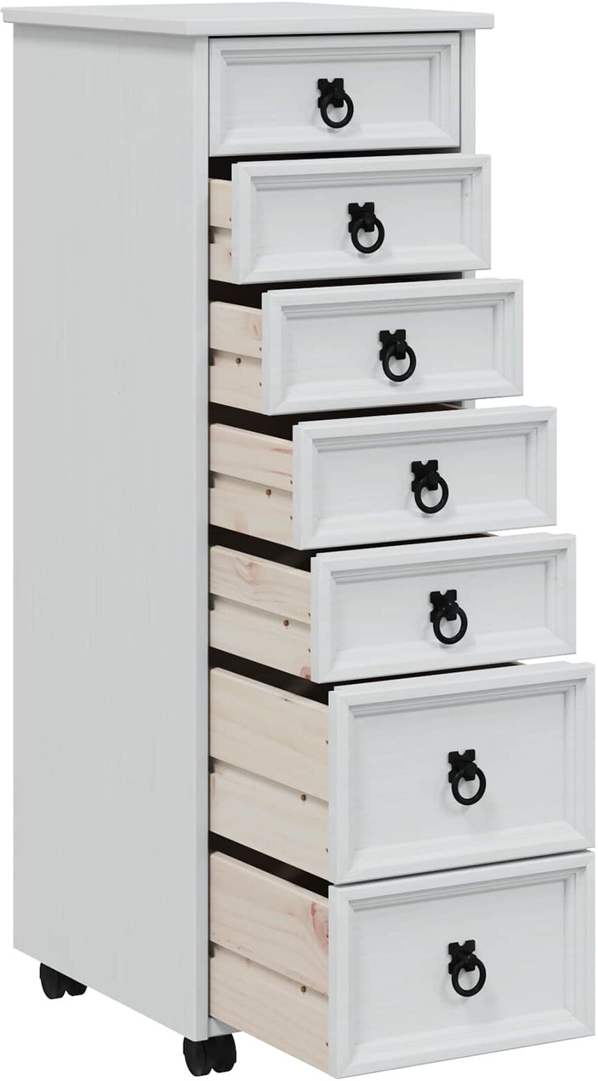 vidaXL Cabinet Roulant avec Tiroirs CORONA Blanc