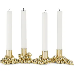 Molekyl Kerzenständer für klassische Kerzen Messing magnetisch 4 St.