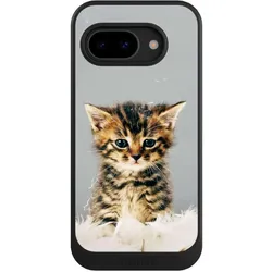 Nivocase Hülle für Google Pixel 9a Handyhülle NIVOcore Case Schwarz Feder Haustier Katze (Google Pixel 9a), Smartphone Hülle, Schwarz