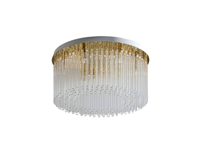 Plafonnier en verre transparent et doré 42 cm