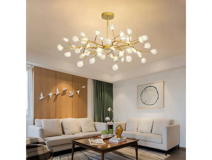 Lustre LED G4 nordique, luminaire suspendu moderne en forme de branche, salon, or/noir, luminaires LED, décoration artistique, éclairage intérieur