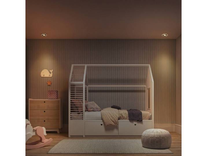 OSRAM Einbauspot, holz hell/nickel, Ø 12 cm, GU10-LED, Holz hell, für Wohn- / Esszimmer, Aluminium, Modern