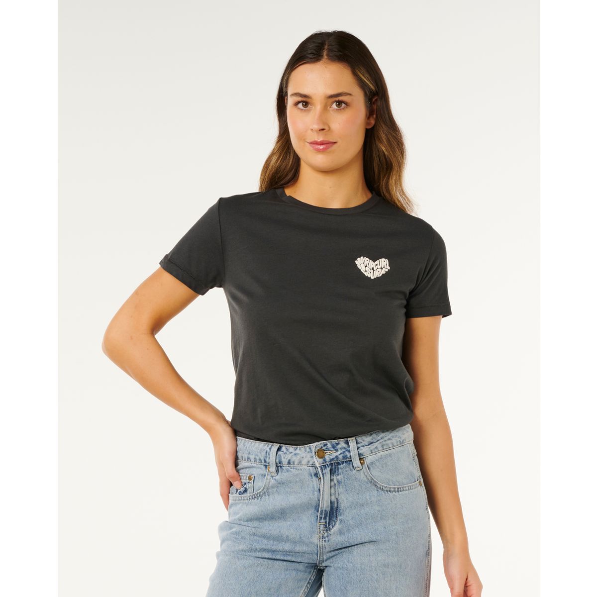 RipCurl RC Heart Logos Tee washed black (8264) S 0MWWTE-8264-S