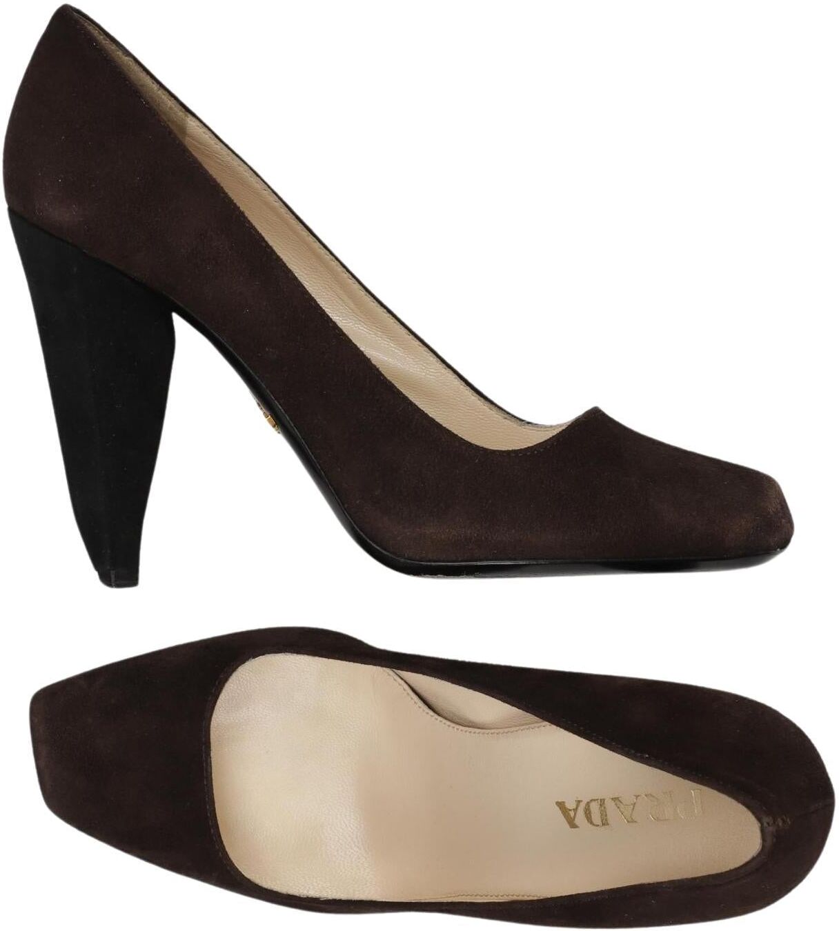 Prada Damen Pumps, Braun, Gr. EU 37.5, kein / Etikett - Second Hand