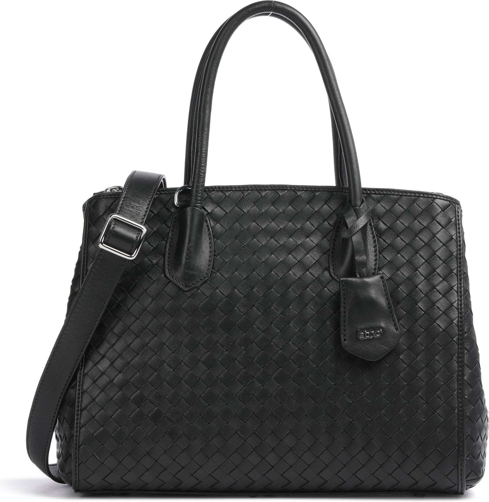 Abro Piuma Busy Handtasche aus Leder, schwarz