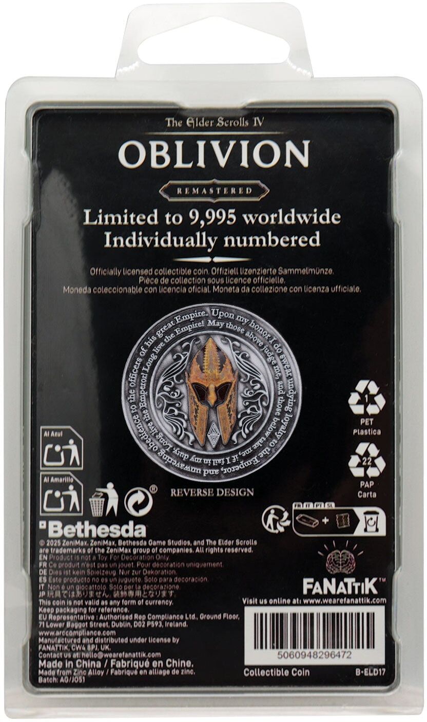 Iron Gut Publishing The Elder Scrolls IV: Oblivion Remastered Imperial City Coin, Officially Licensed Elder Scrolls Collectable, Limited Edition, 9995 Pieces