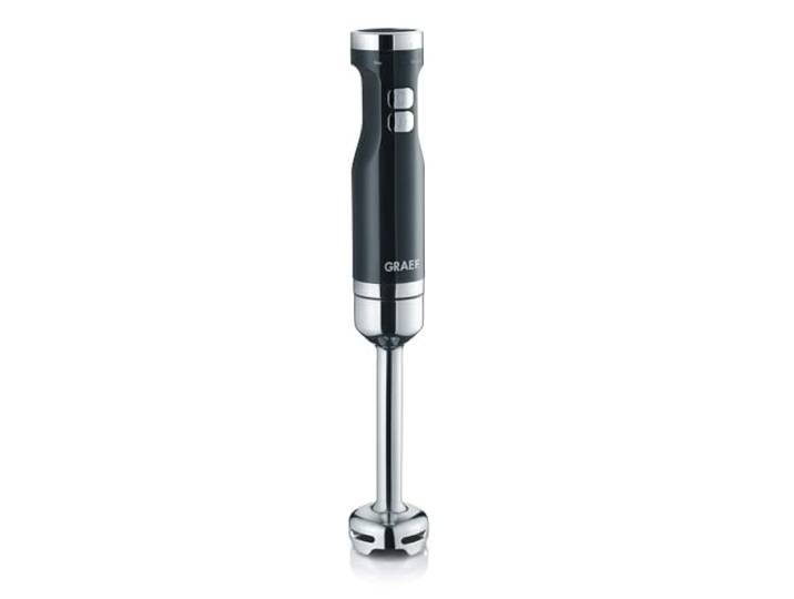 GRAEF Stabmixer HB502 Schwarz – 800 Watt, 4 Edelstahlklingen, Edelstahlpürierstab mit Anti-Spritz-Funktion, stufenlose Drehzahlregelung, stufenlose Regelung, Turbotaste