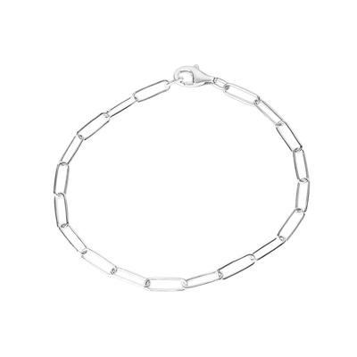 Armband VIVANCE "925/- Sterlingsilber Gliederarmband glanz weiß 19 cm", weiß, Armbänder, Damen, 19cm, Silber 925 (Sterlingsilber), glänzend, Armband