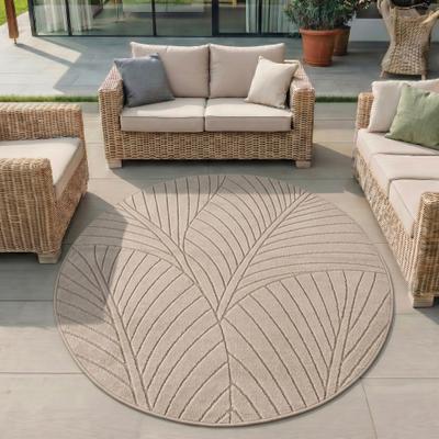 Outdoorteppich AYYILDIZ TEPPICHE "NOVA 1203 , auch als Läufer und Rund", beige, H:8mm Ø:160cm, Polypropylen (PP), Teppiche, Outdoorteppich, Material aus schmutzabweisendem Polypropylen, In-/Outdoor geeignet