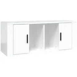vidaXL TV-Schrank Hochglanz-Weiß 100x35x40 cm Holzwerkstoff