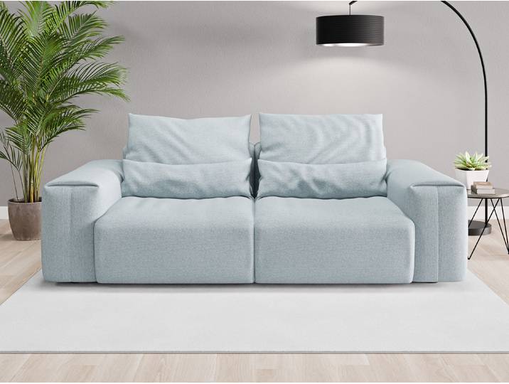 Einzelsofa Denver - Blau (Pastellblau) - Feiner Strukturstoff