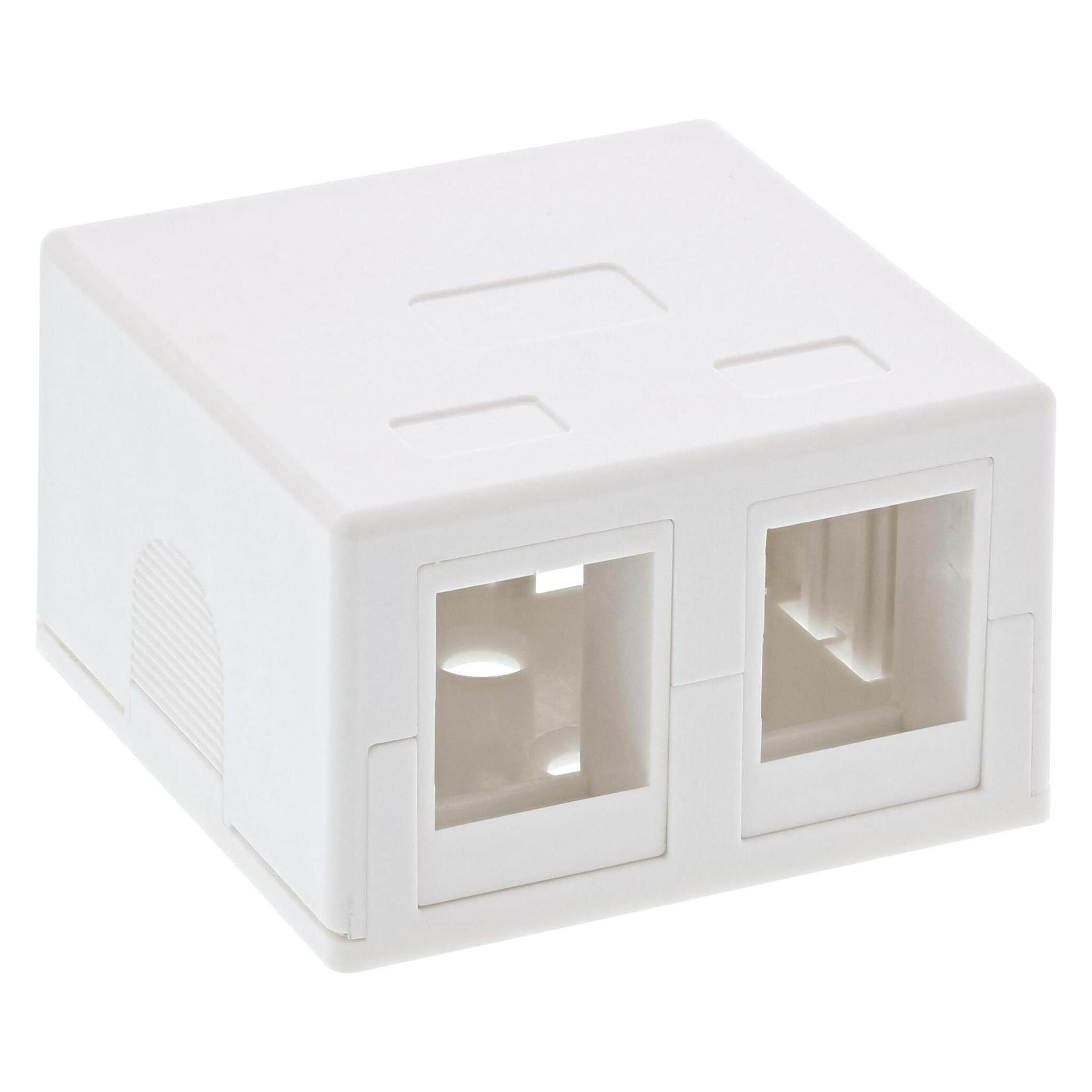 InLine Anschlussdose Aufputz für 2x Keystone RJ45 Buchse (76202B)