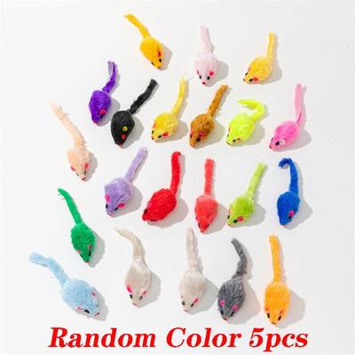 Inspire Select 5 Piece Plush Mouse Cat Toy Set Soft Interactive Furry Mice Toys For Cats & Kittens random 5 Pcs