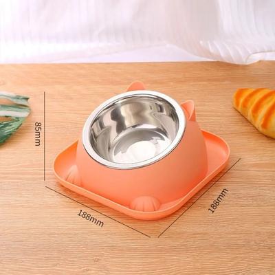 Uplift Essentials Professional Stainless Steel Anti Tipping Pet Feeding Basin orange