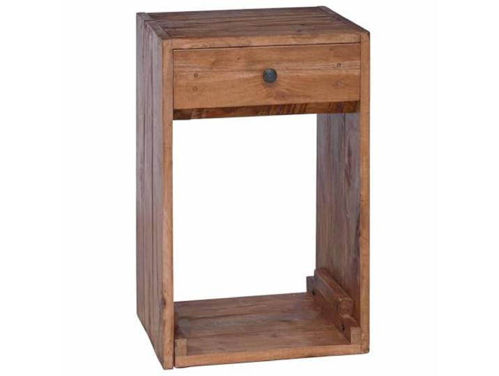 fsahslih Nachttisch Massivholz Mahagoni 63x30x79cm Braun Beistelltisch Kompakter Nachtschrank fürs Schlafzimmer mit geräumiger Schublade und edlen Messinggriffen für Zeitloses Design.