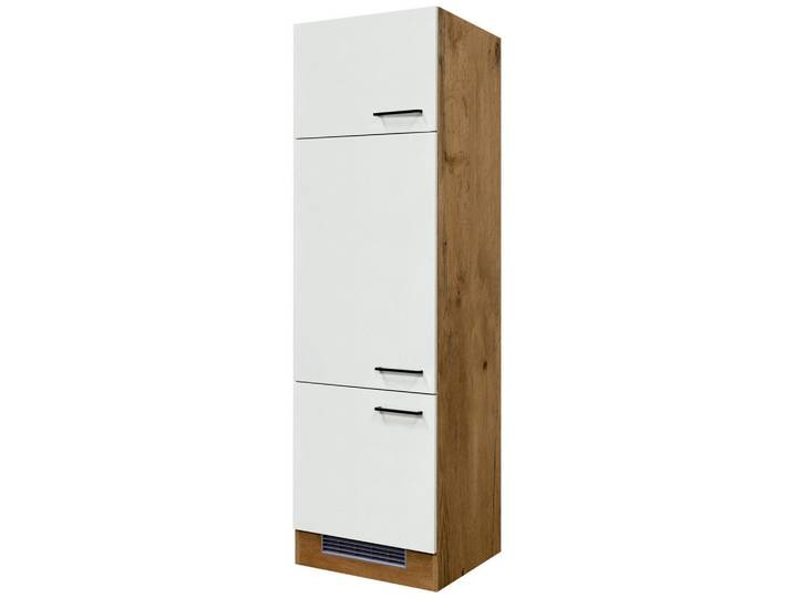FlexWell Geräteumbauschrank, Eiche, Magnolie, 3 Fächer, 60x200x57 cm, Made in Germany, individuell planbar, Küchen, Küchenmöbel, Küchenschränke, Geräteumbauschränke