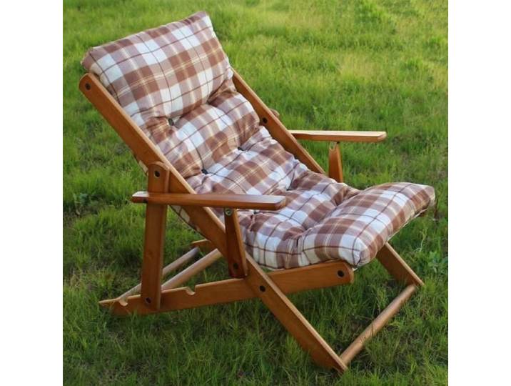 Fauteuil relax - MARQUE - Modèle - 3 positions - Coussin amovible - Bois massif