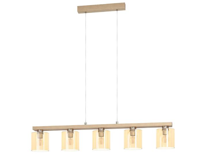 EGLO CASTRALVO\, Flexible\, Brun\, Nickel\, Ambre\, Acier\, Bois\, Verre\, Rond