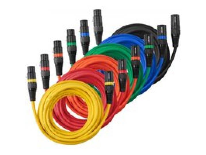 VEVOR Câble XLR 6,1 m, lot de 6, câble de microphone DMX mâles vers femelles symétriques blindés, cordon de haut-parleur XLR 3 broches plaqués or, pour éclairage de scène, amplificateurs, mixeurs
