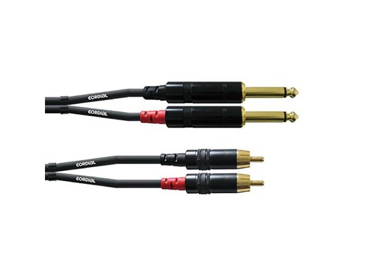 CORDIAL Ongebalanceerde dual-mono-kabel; 10 ft.