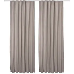 VORHANG Amelie TK mit Kräuselband 140x245cm Sand (2tlg)