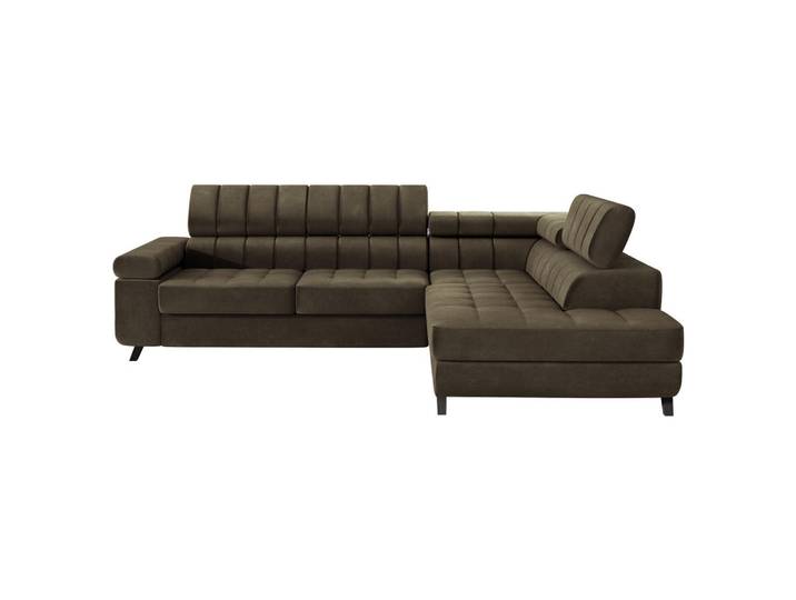 Mirjan24 Ecksofa Nord, Seite: Rechts, Dunkelbraun, L-Form, 264x203 cm, Wohnzimmer, Sofas & Couches, Wohnlandschaften, Ecksofas