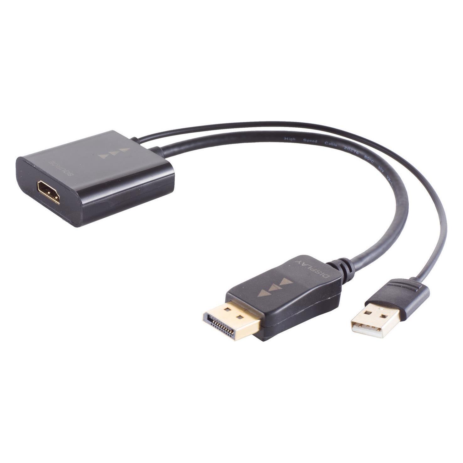 Shiverpeaks S/CONN maximum connectivity Adapter-HDMI-A Adapter, Displayport Stecker, 4K, 30cm (DisplayPort) (10-01011)