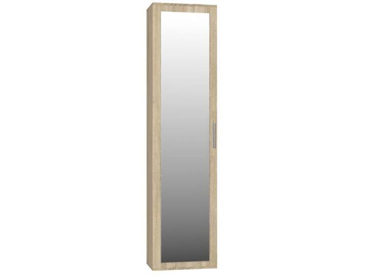 Armoire chambre 1 porte DUO SZAFKA SONOMA 50x35x180 cm chêne / porte blanche avec miroir