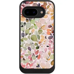 Nivocase Hülle für Google Pixel 9a Handyhülle NIVOcore Case Schwarz Muster Pattern Eukalyptus (Google Pixel 9a), Smartphone Hülle, Schwarz