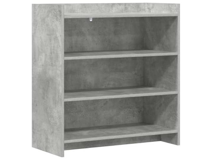 TEKGHUT Sideboard Betongrau 75 x 36 x 80 cm Holzwerkstoff Drei Fächer, einfache Regale, Esszimmer, Wohnzimmer, Flure, pflegeleichte Oberfläche, Montageanleitung, robuste Bauweise